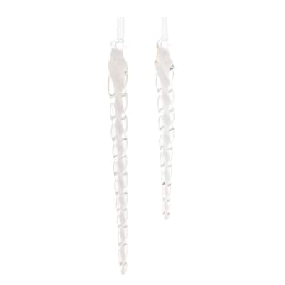 Swirled Glass Icicle Ornament (Set of 12) - N/A