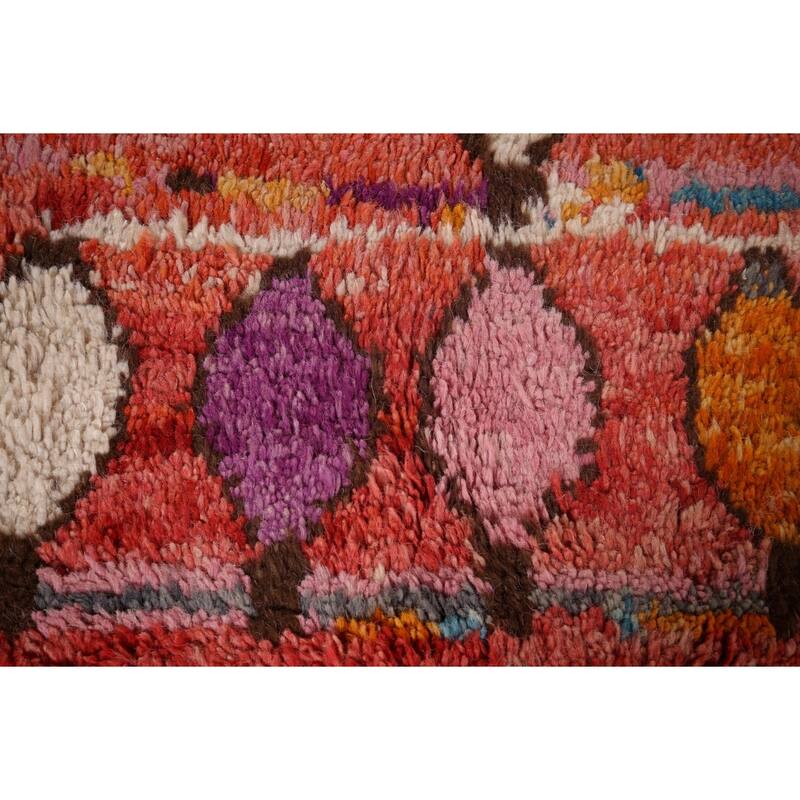 All-Over Geometric Plush Moroccan Area Rug Hand-Knotted Wool Carpet - 6'1"x 10'2"
