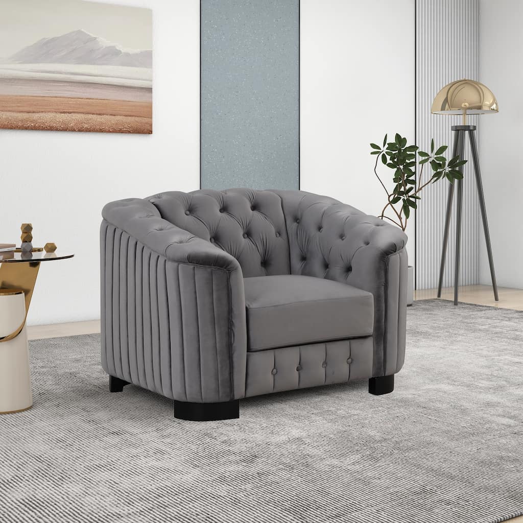 41.5" Velvet Upholstered Accent Sofa,Modern Single Sofa Chair with Thick Removable Seat Cushion,Modern Single Couch