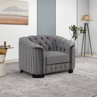 41.5" Velvet Upholstered Accent Sofa Chair with Removable Seat Cushion