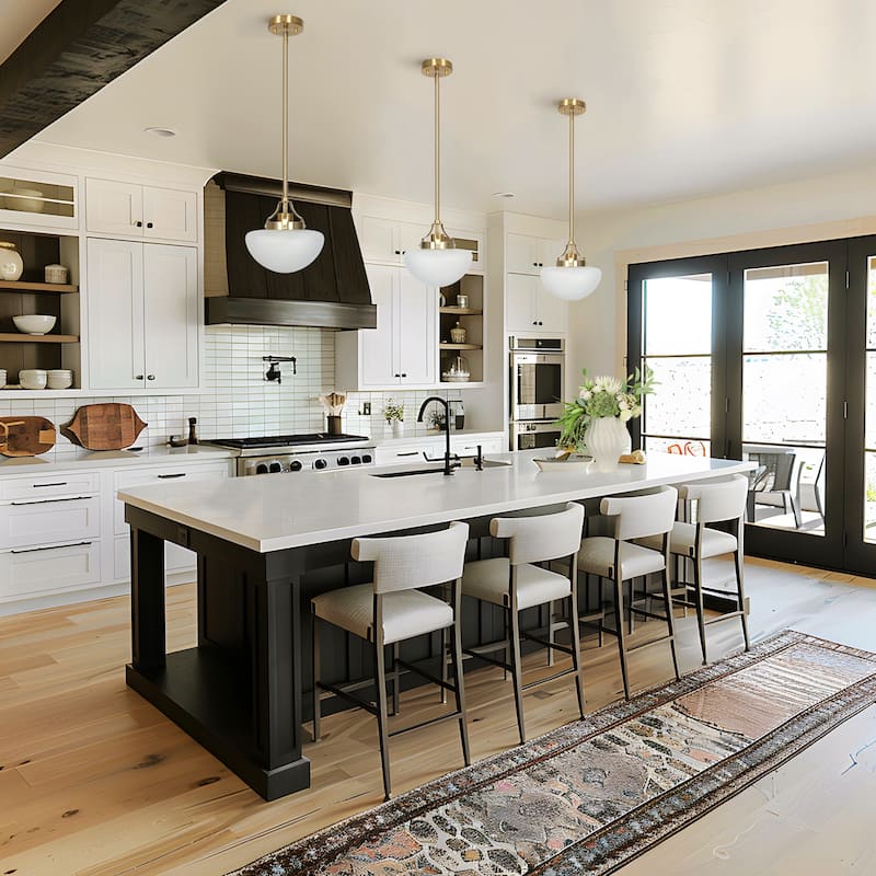 Modern Gold 1-Light Schoolhouse Pendant Light with Frosted Glass for Kitchen Island - Electroplated Dark Gold - Dia.9.1"xH9.1"
