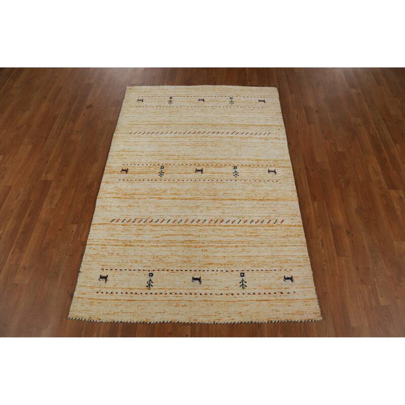 Little Animals Gabbeh Indian Rug Handmade Wool Carpet - 3'10" x 5'9"