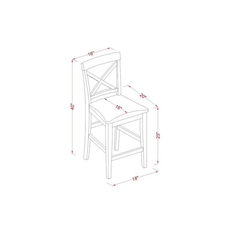 Asian Counter Height Dining Set - Pub Table & Bar Stools - Modern Dining Room Furniture