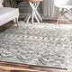 preview thumbnail 12 of 20, Nuloom Transitional Saha Tribal Geo Striped Area Rug 4' x 6' - Grey - Rectangle