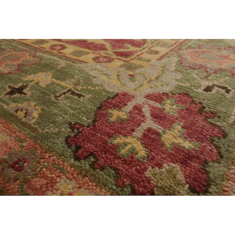 Hand Knotted Raspberry Oushak Arts & Crafts Wool Oriental Area Rug