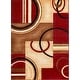 preview thumbnail 1 of 7, Well Woven Arcs Red/ Ivory Modern Circled Boxes Geometric Area Rug - 7'10 x 9'10 7'10 x 9'10 - Red/Beige - Rectangle