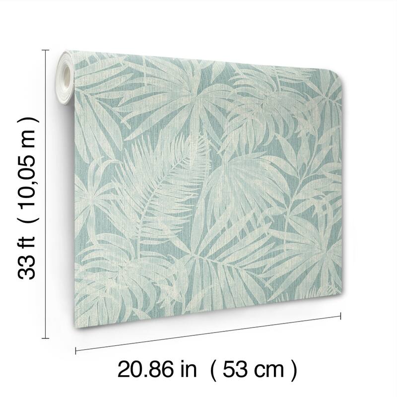 Chesapeake Sonny Light Blue Fronds Wallpaper