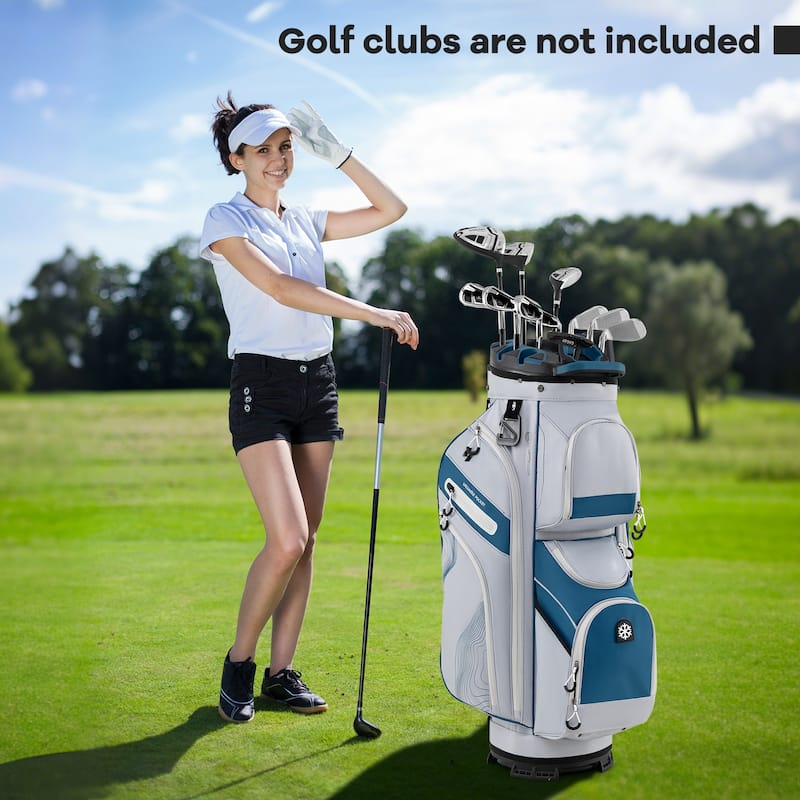 Gymax Golf Cart Bag Molded Lock Top Golf Bag w/14-Way Full Length