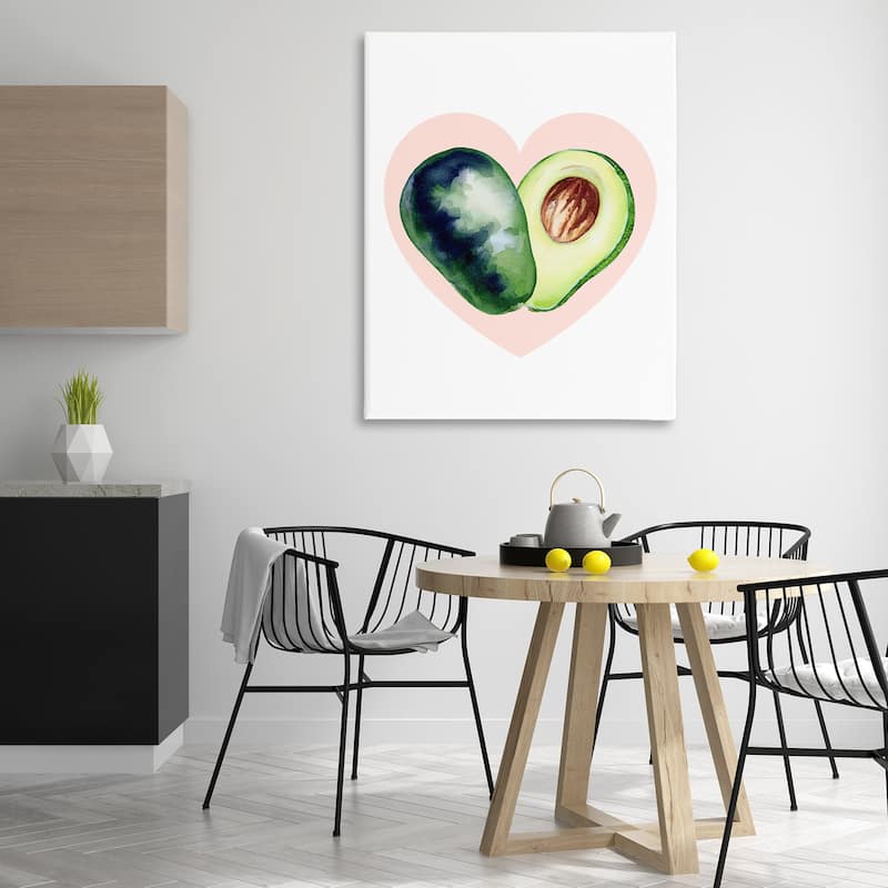 Stupell Heart Shaped Avocado Canvas Wall Art Design By Lil' Rue