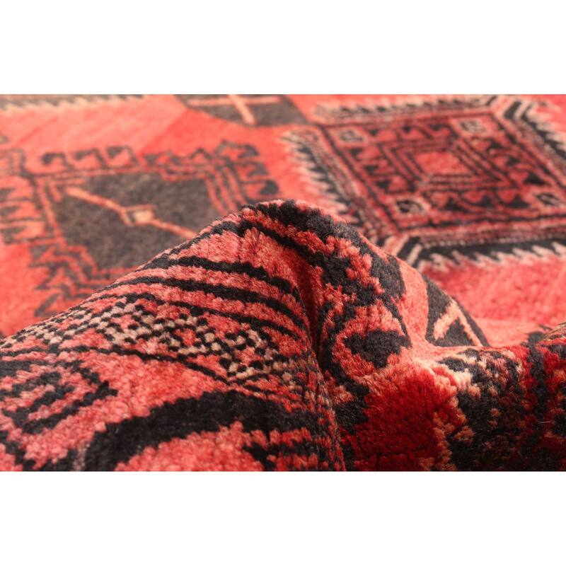 ECARPETGALLERY Hand-knotted Baluch Red Wool Rug - 3'1 x 6'8
