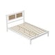 preview thumbnail 46 of 46, Queen Wooden Platform Bed Set with Rattan Headboard and Matching Nightstands