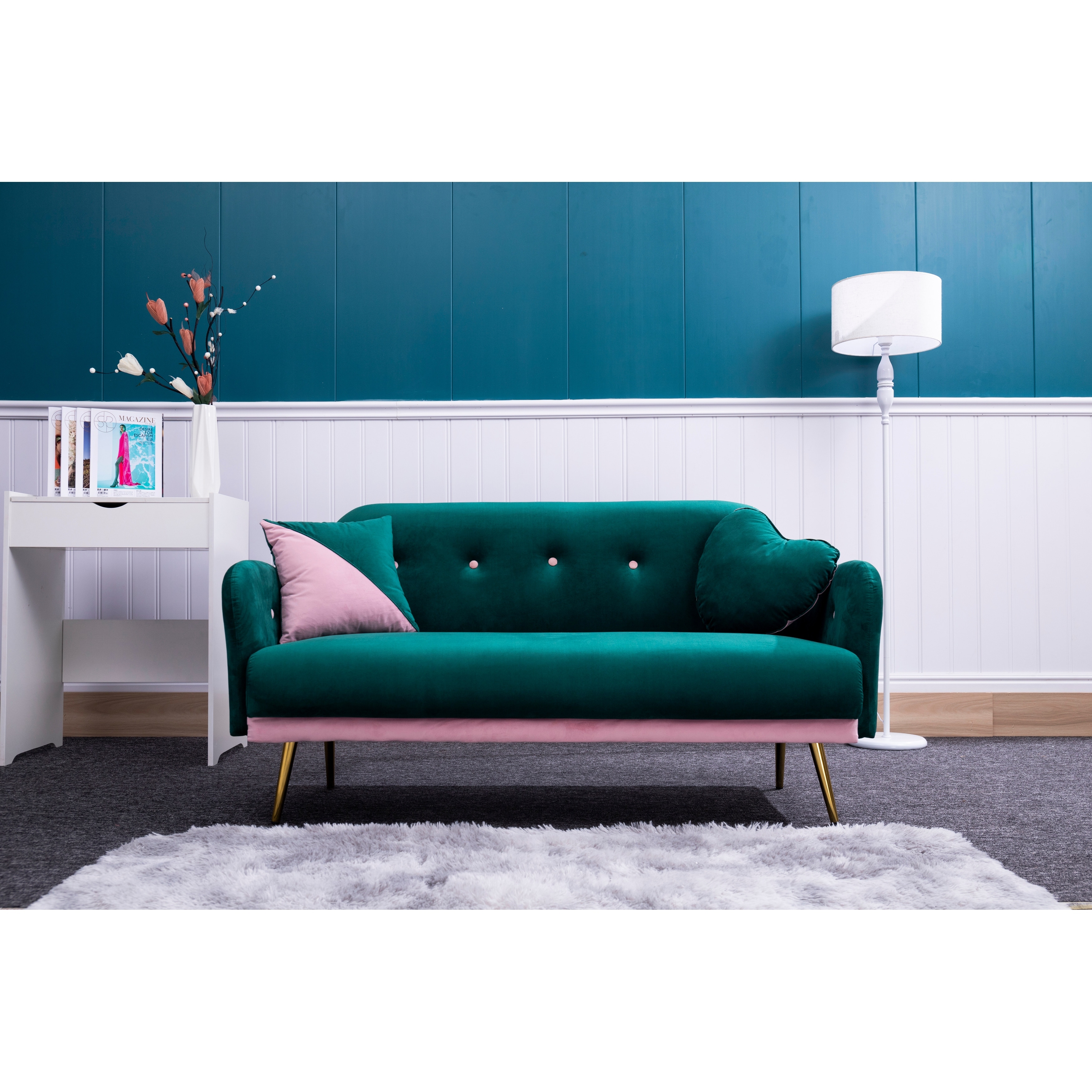 Turquoise velvet loveseat discount
