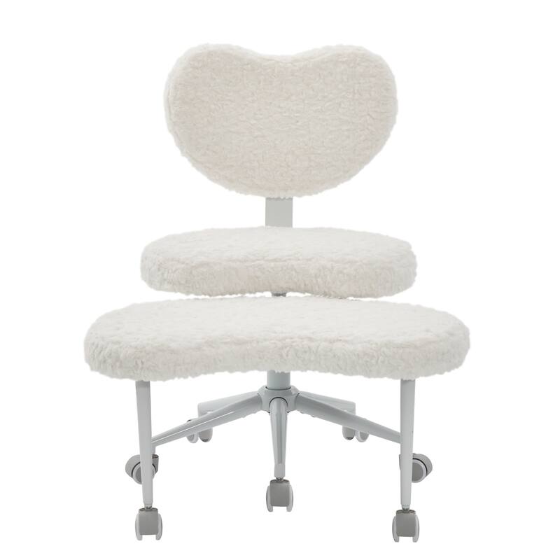 Artificial rabbit hair Meditation Chair Plus, Cross Legged Chair with Wheels, ADHD Chair, Criss Cross Desk Chair