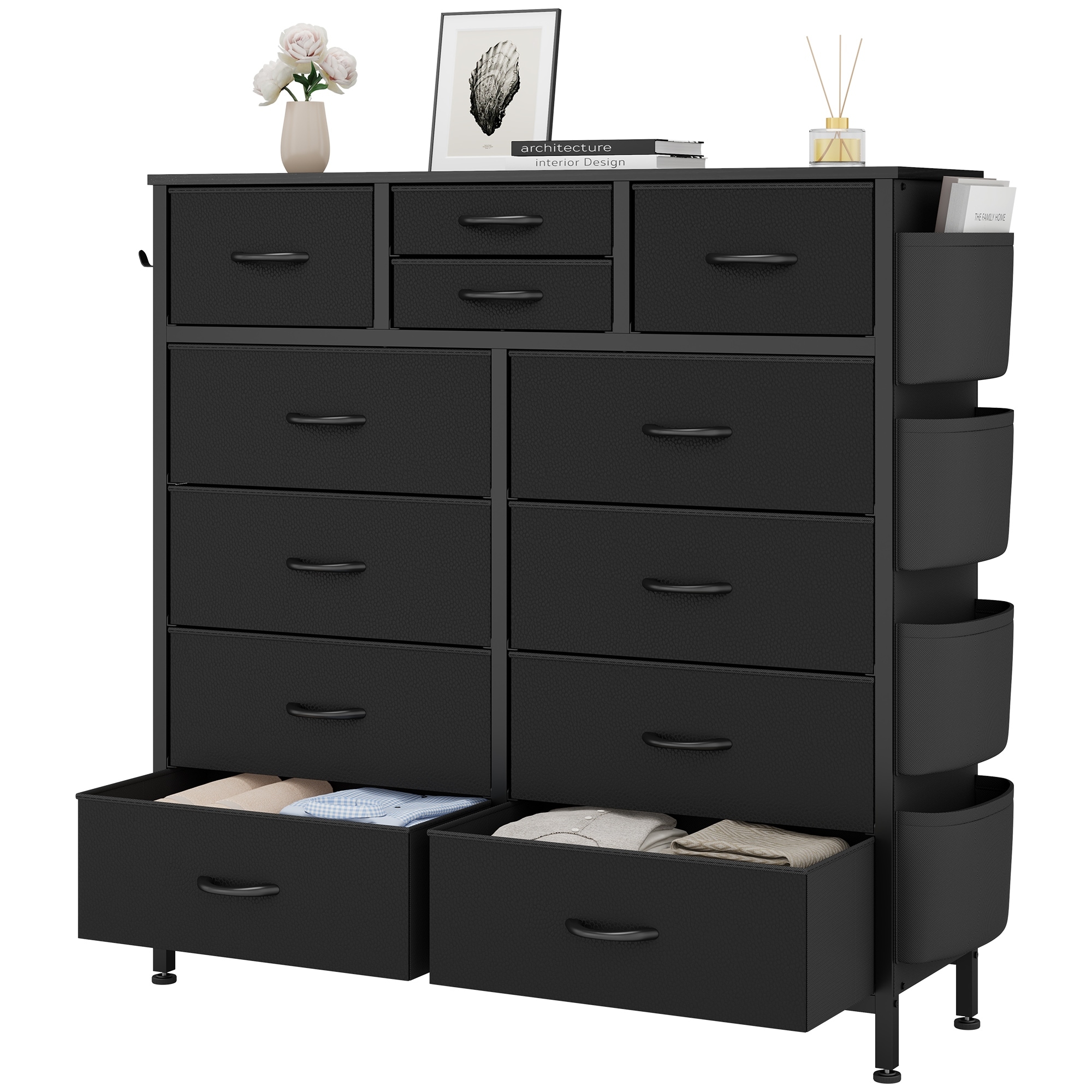 12 Drawer Dresser Fabric Tall Dressers for Bedroom Chest of Drawers