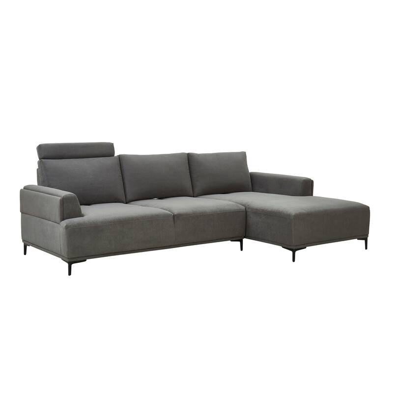 Pasargad Home Modern Lucca Sectional Sofa With Push Back Function