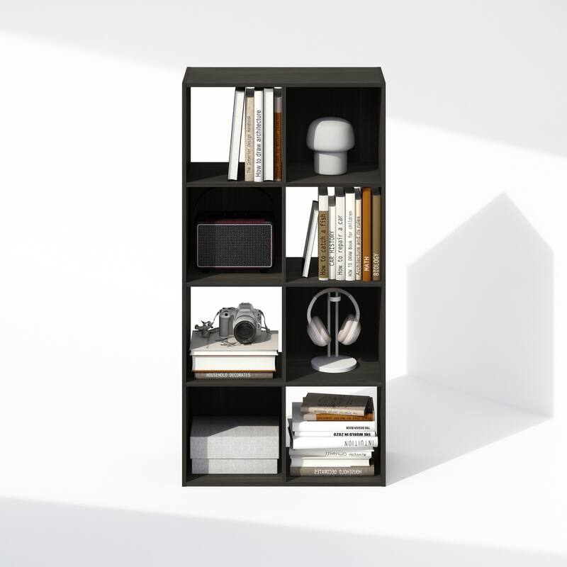 47 in. Tall Espresso Wood 8-Shelf Bookcase