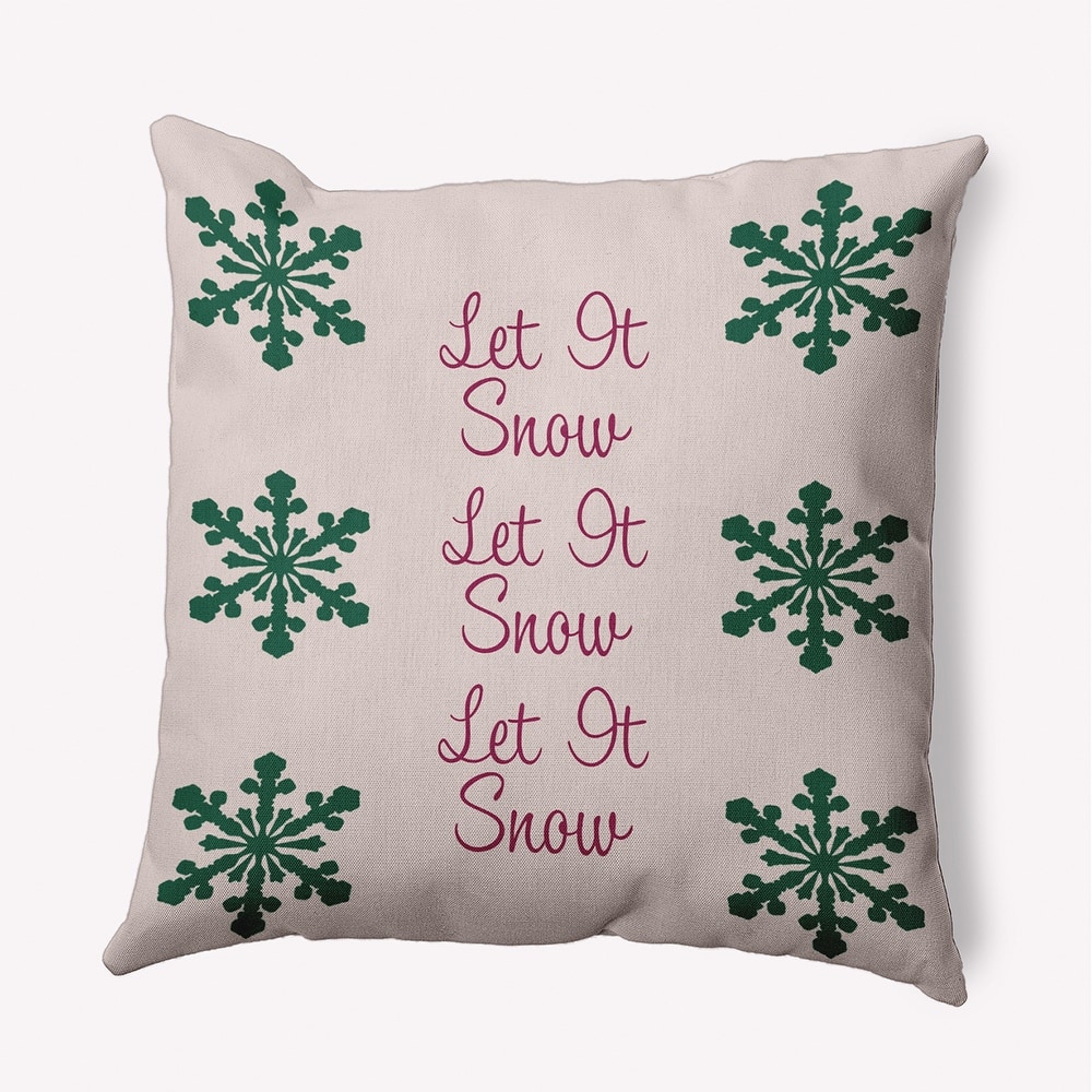 Winter Let It Snow Indoor/Outdoor Throw Pillow