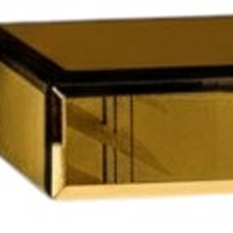 HomeRoots Set Of Three Gold Glass Wall Mounted Floating Shelves - 14.57 in. x 1.97 in. x 5.51 in.