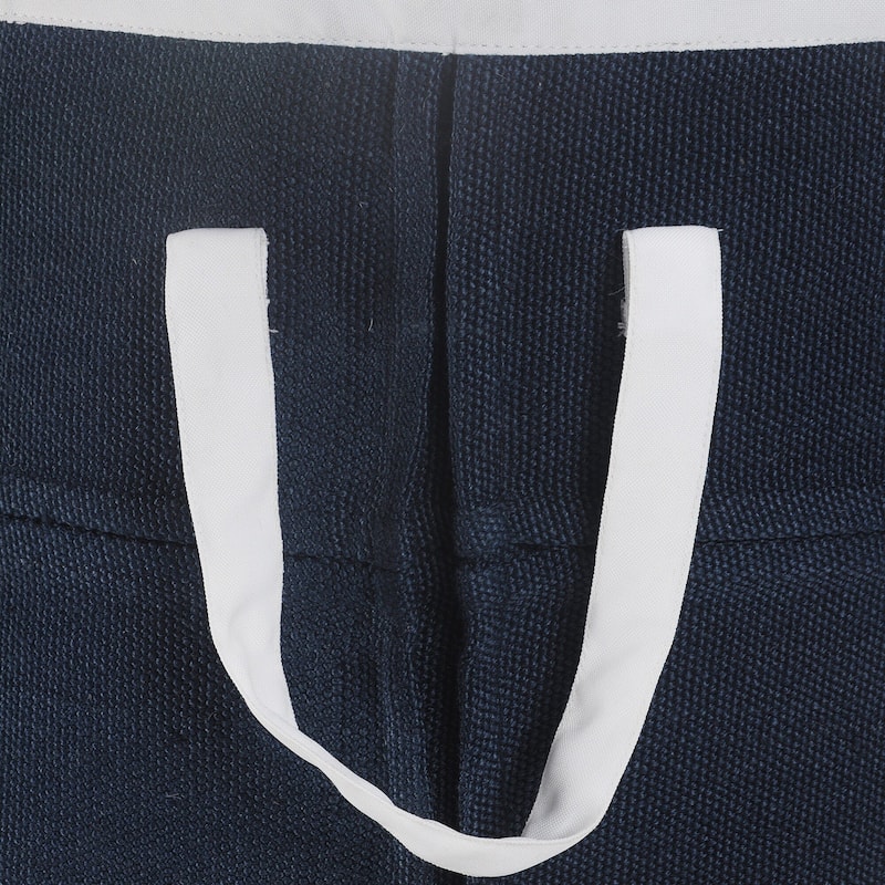 Sevita Coastal Indoor/Outdoor Navy/White Storage Basket with Handles - 21" x 21" x 21"