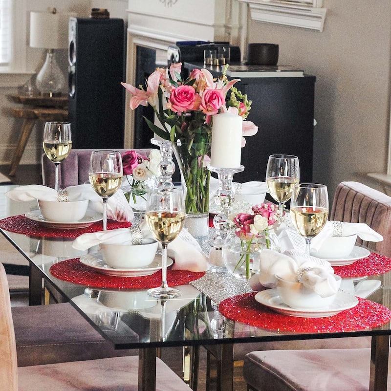 Sparkles Home Luminous Round Rhinestone Placemat