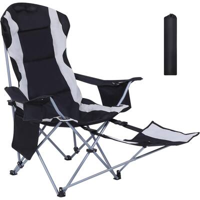 Camp Chair, Camping Chair with Footrest, Foldable Camping Chair for Adults, Cooler Bag, and Cup Holder for Camping, Patio
