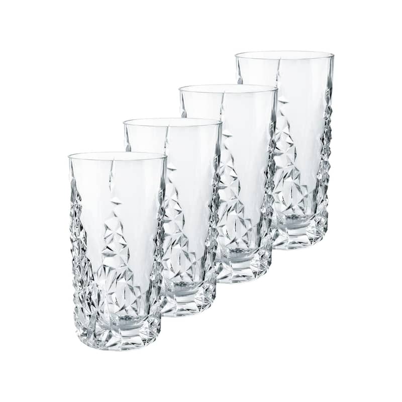 Nachtmann Set of 4 Sculpture Longdrink Glasses - 14 oz - Clear - 14 oz