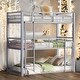 preview thumbnail 1 of 10, Metal Twin Size Triple Bunk Bed with Guardrails