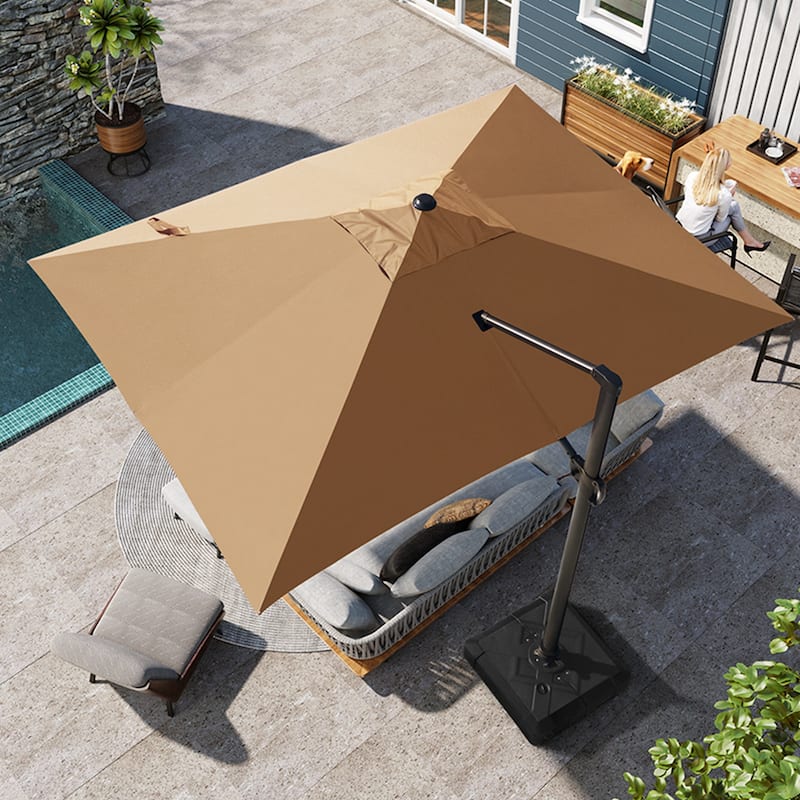 Pellebant 10x13 FT Patio Cantilever Umbrella Outdoor Offset Umbrella with No Base