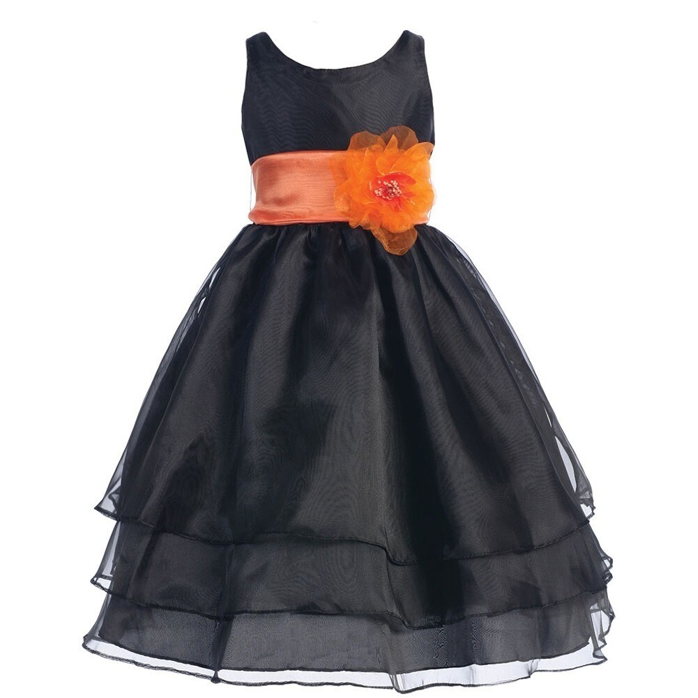 orange and black bridesmaid dresses