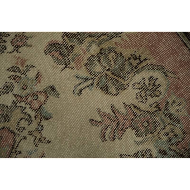 Hand Knotted Oriental 100% Wool Carpet Transitional Floral Beige & Ivories Anatolian Area Rug - 9' 4'' X 5' 7''