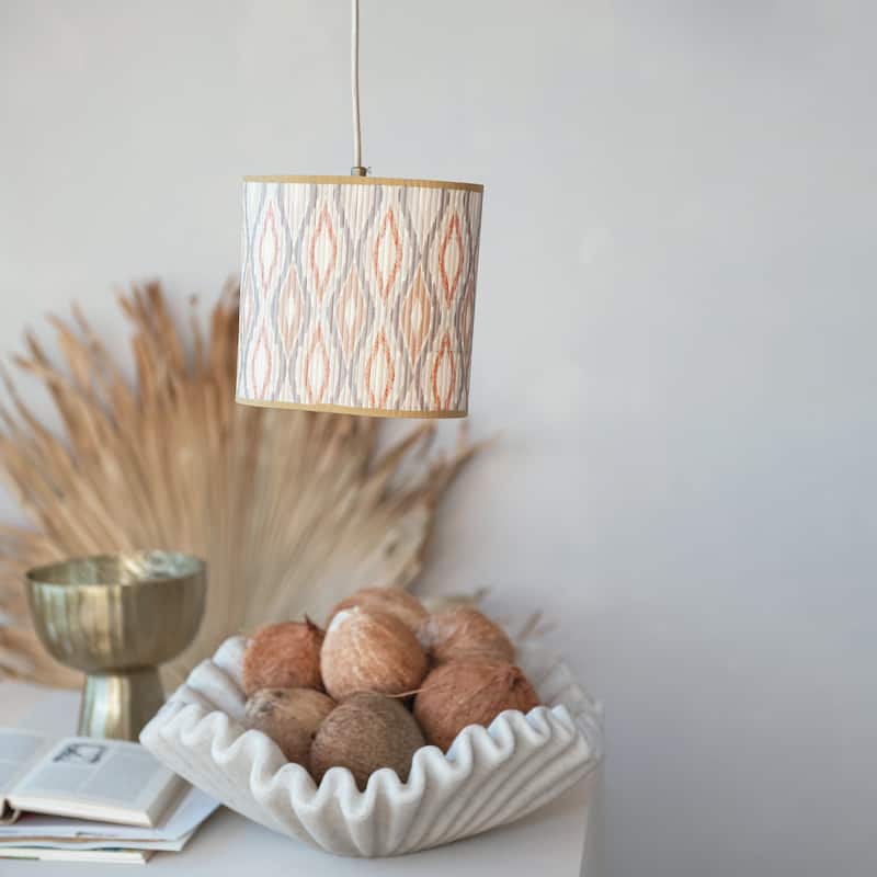 Bamboo Pendant Lamp with Printed Pattern