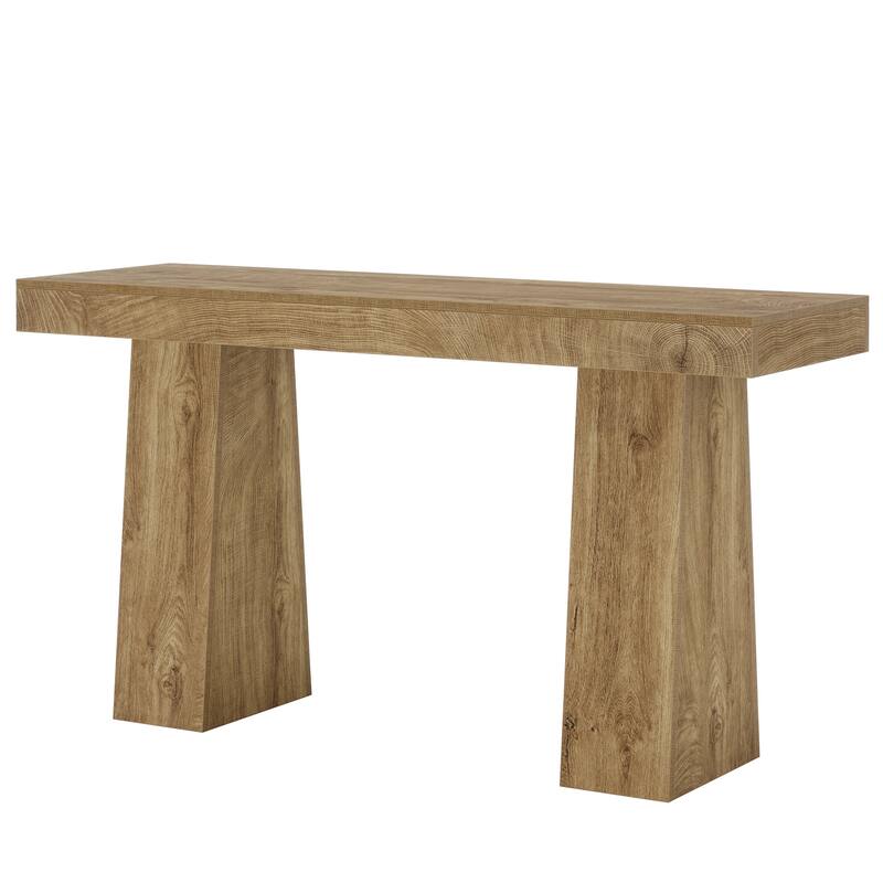 63-Inch Bar Table, Wood Counter Height Pub Table, Rectangular Home Bar for Kitchen, Dining/Living Room