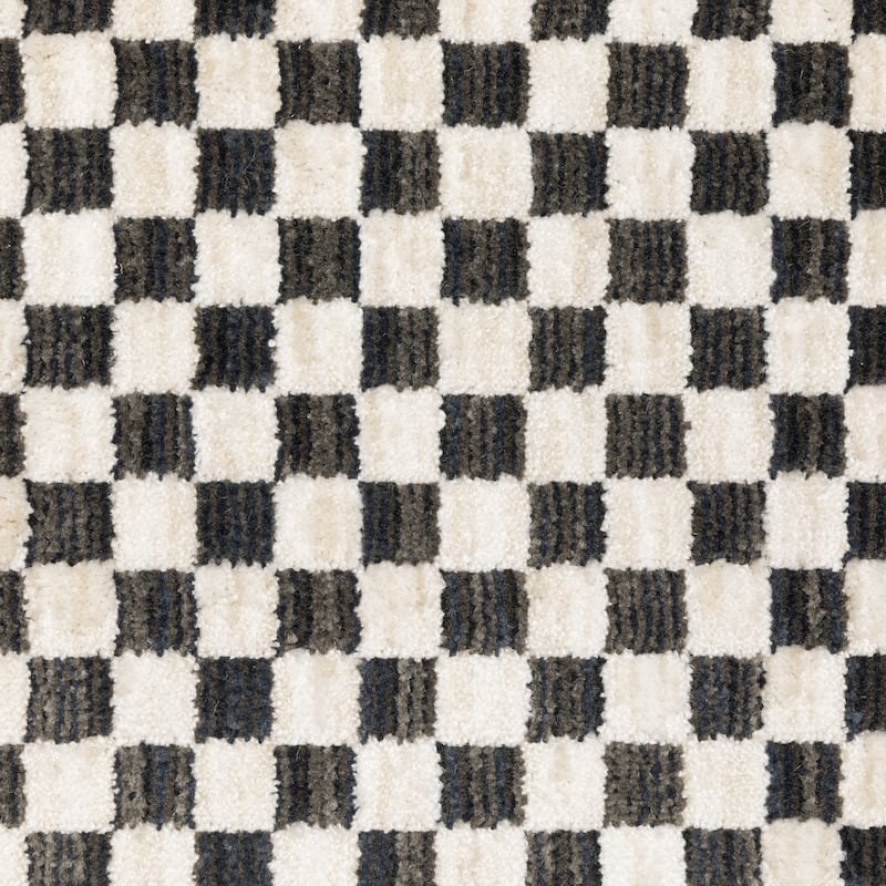 Hansel Two-Tone Checkerboard Black/ Ivory Area Rug