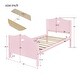 preview thumbnail 18 of 22, Twin Size Platform Bed with Heart-shaped Decoration Headboard and Footboard, Slat Bed Frame with Wood Slat Support