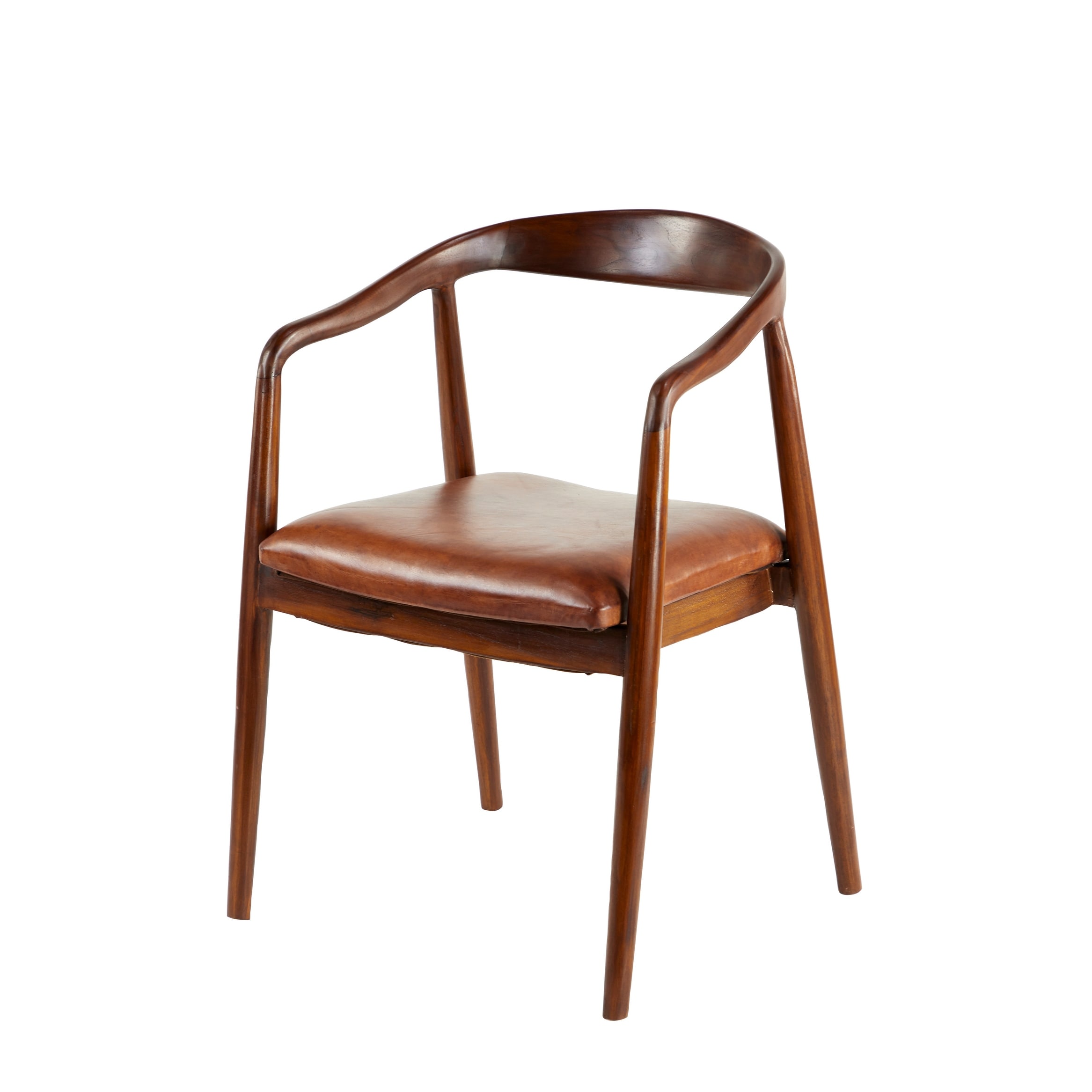 Teak, Leather Dining Chairs - Overstock