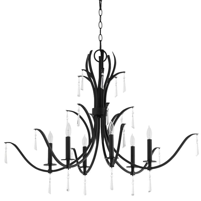 Quorum International 621-6 Majesty 6 Light 23" Wide Taper Candle Style - Matte Black