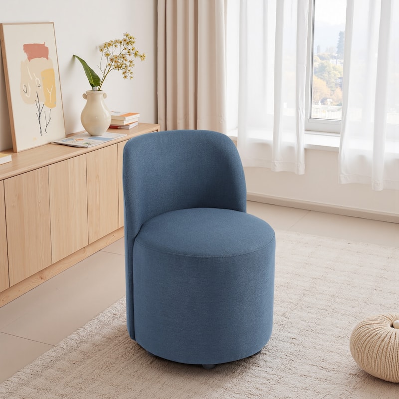 UIXE Luxury Upholstered Dining Chairs Dining Room Kitchen Side Chair - Navy-Fabric