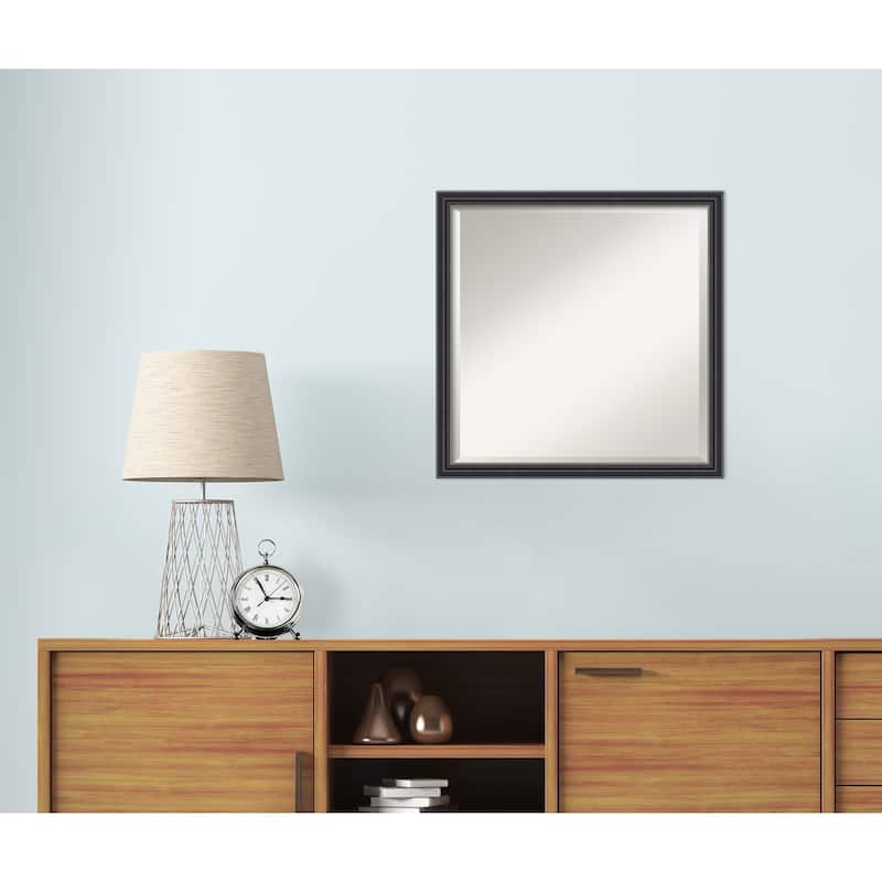 Stylish Black Beveled Wood Framed Wall Mirror - Stylish Black