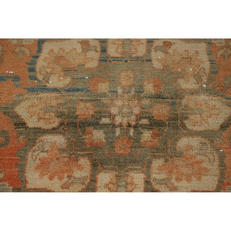 Brown Sarab Persian Vintage Area Rug Hand-Knotted Wool Carpet - 4'11"x 10'10"