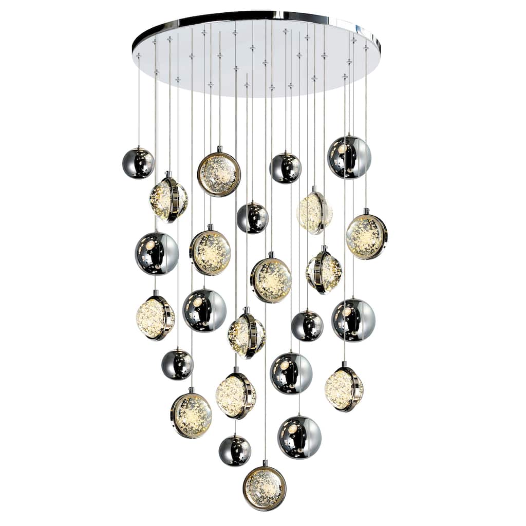 Salvador Integrated LED 24in Polished Nickel Chandelier - Polished Nickel