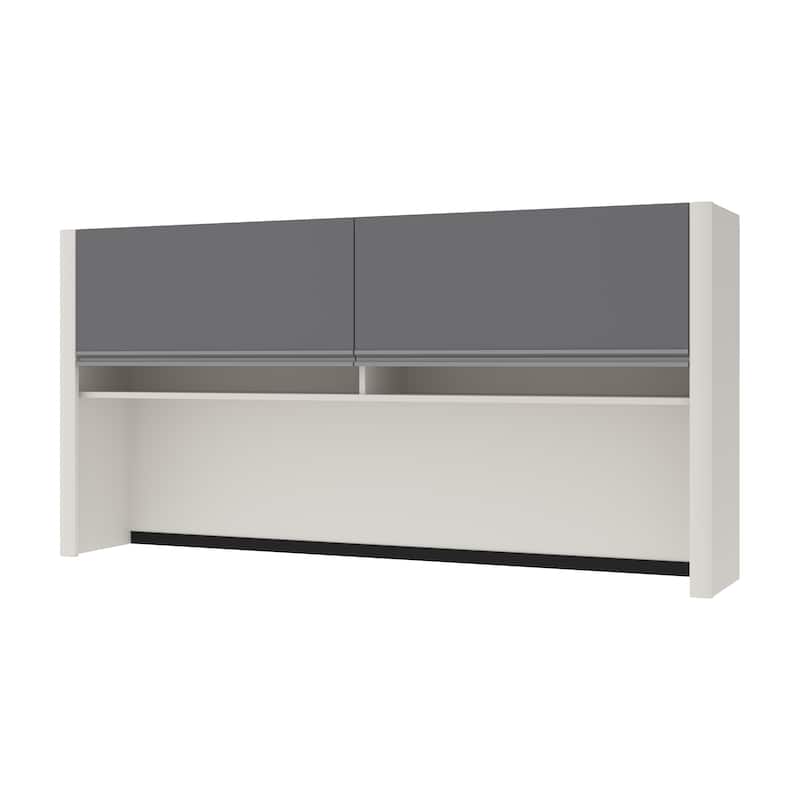 Bestar Connexion 71W Hutch for Narrow Desk Shell by Bestar - Slate & Sandstone