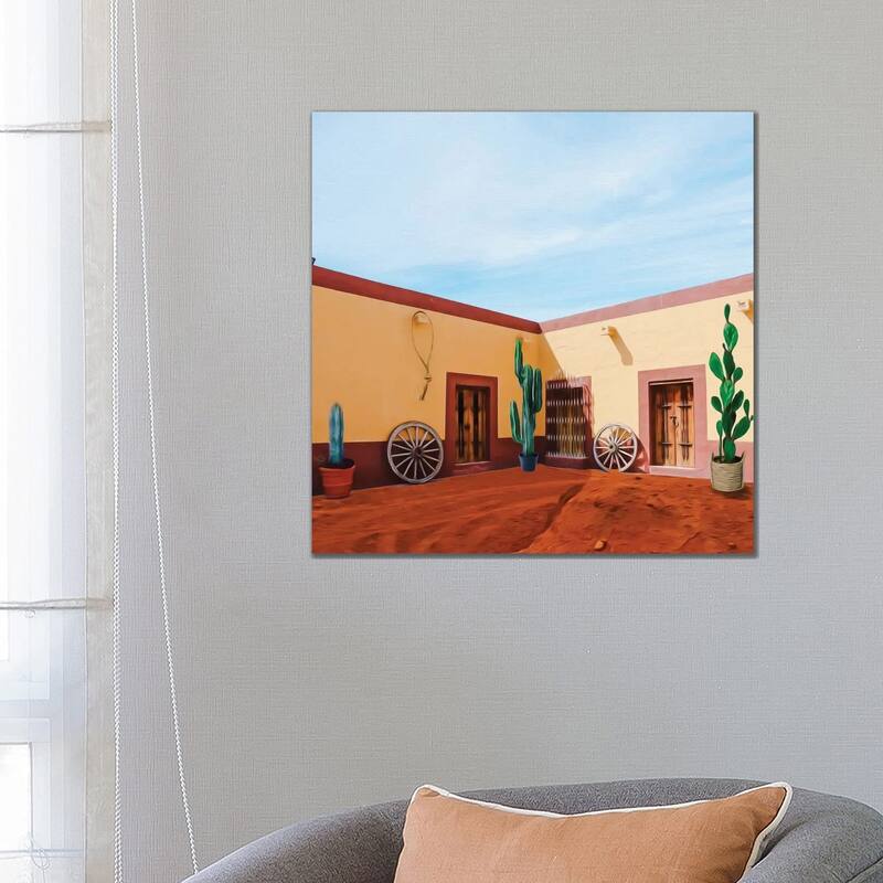 iCanvas "A Farmhouse In The Mexican Desert" by Ievgeniia Bidiuk Canvas Print - 26x26x1.5