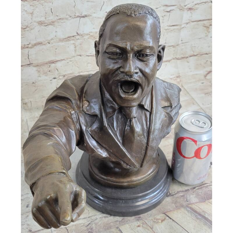 Martin Luther King Jr. Mlk Bronze Bust Statue Sculpture Signed Original Art 12 Inches X 15 Inches