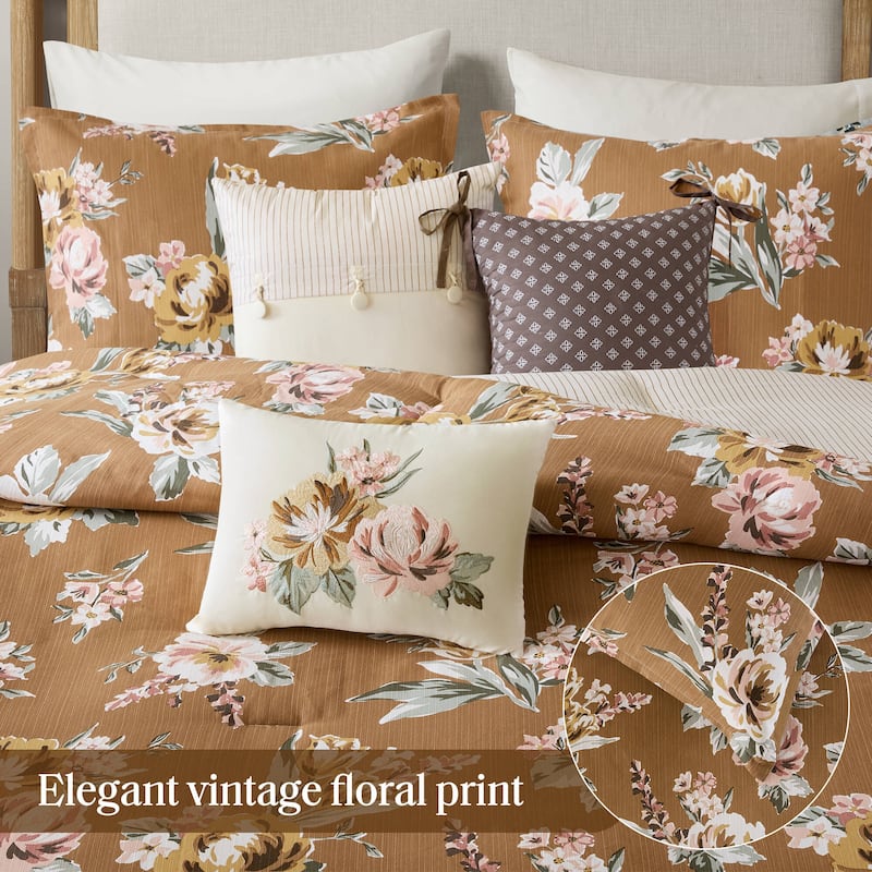 Madison Park Salara 7 Piece Vintage Floral Comforter Set