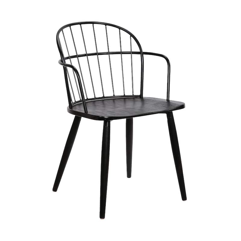 Bradley Modern Farmhouse Wood and Metal Dining Chair
