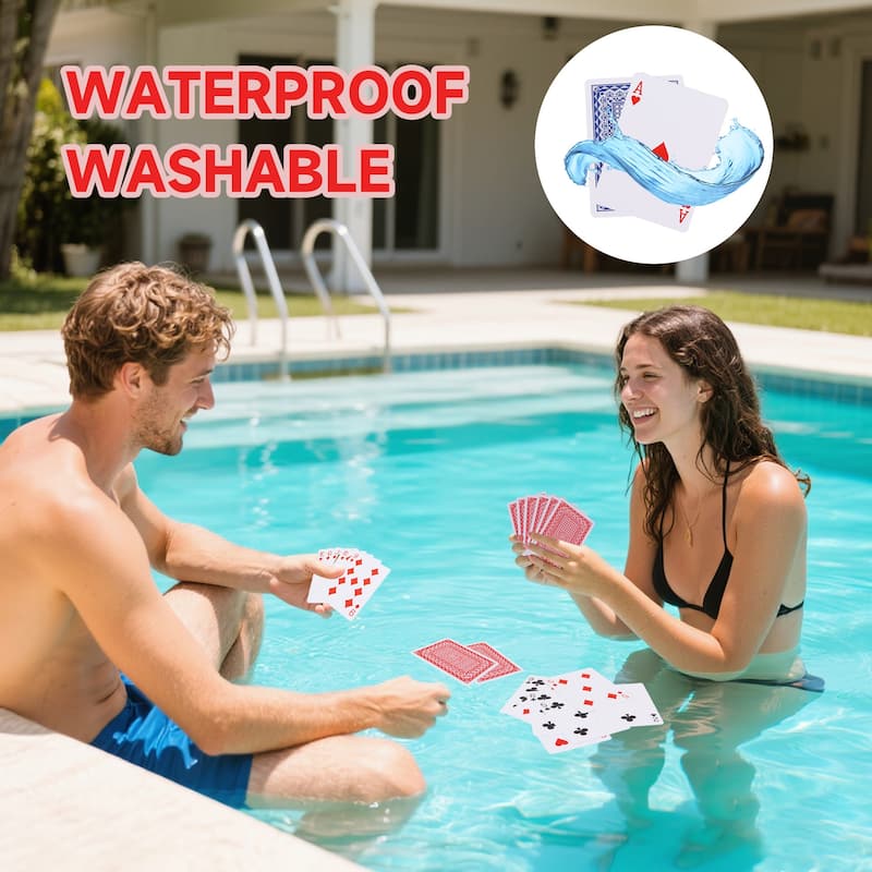 GSE Plastic Waterproof Playing Cards, Poker Size Standard/Regular Index