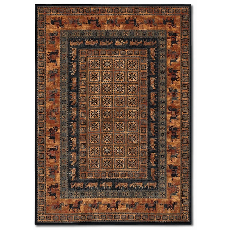 Dream Decor Rugs Parish Altai Southwestern Wool Area Rug - 4'6" x 6'6" - Burnished Rust