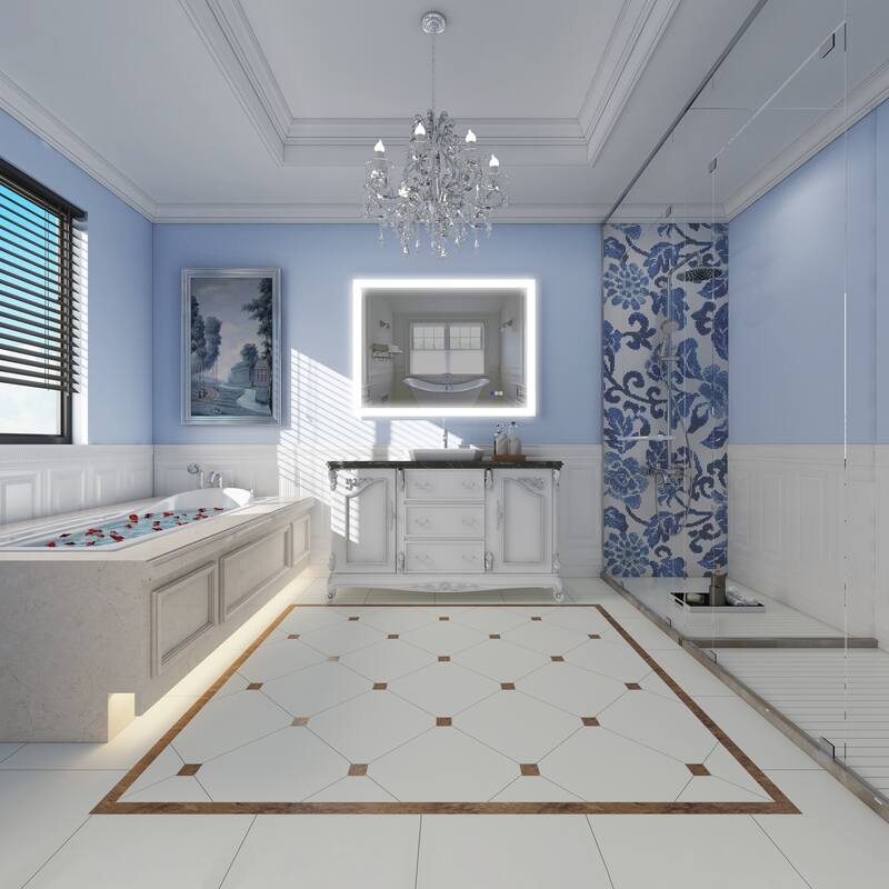 Bathroom Wall Mounted Frameless LED Mirror Super Bright Light With Anti-Fog (Horizontal/Vertical)