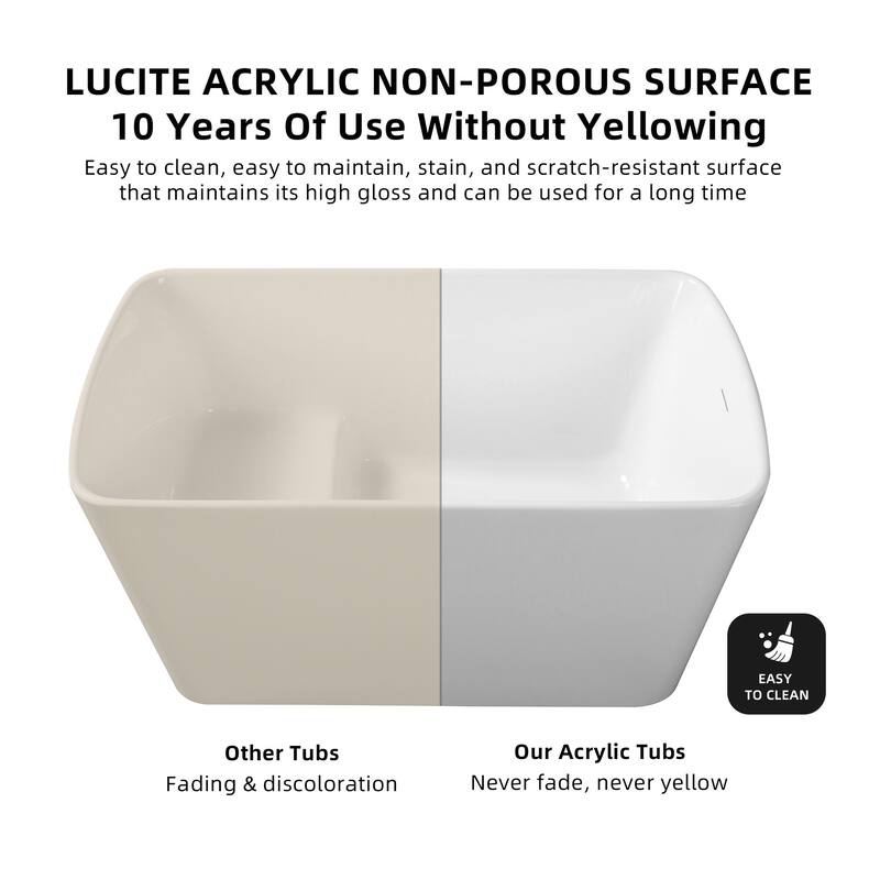 ABRUZZO Acrylic Freestanding Soaking Bathtub with Seat
