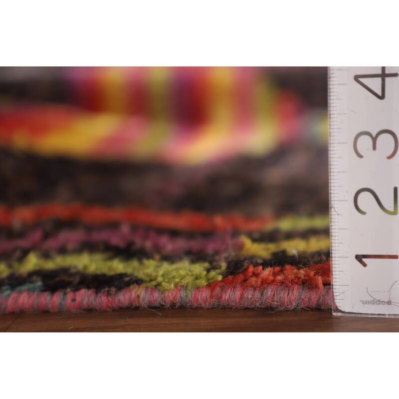 Tribal Plush Moroccan Area Rug Hand-Knotted Wool Carpet - 9'0" x 12'5"